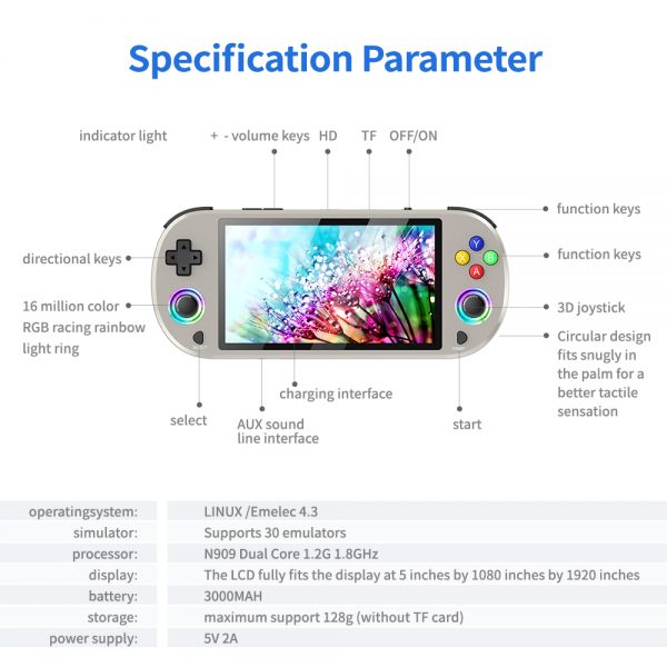 New Portable 4.96 Retro Handheld Game Console Video Game Player - Image 8