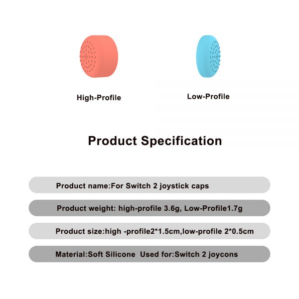 Wholesale Cheap Silicone Caps for Switch 2 Controller Multi Colors High/Low Profile Joy-Con Thumb Grips - Image 8