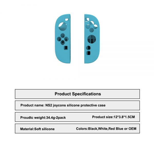 Switch 2 JoyCon Silicone Cover Case Soft Anti-Drop Grip Case 2-Pack - Image 3