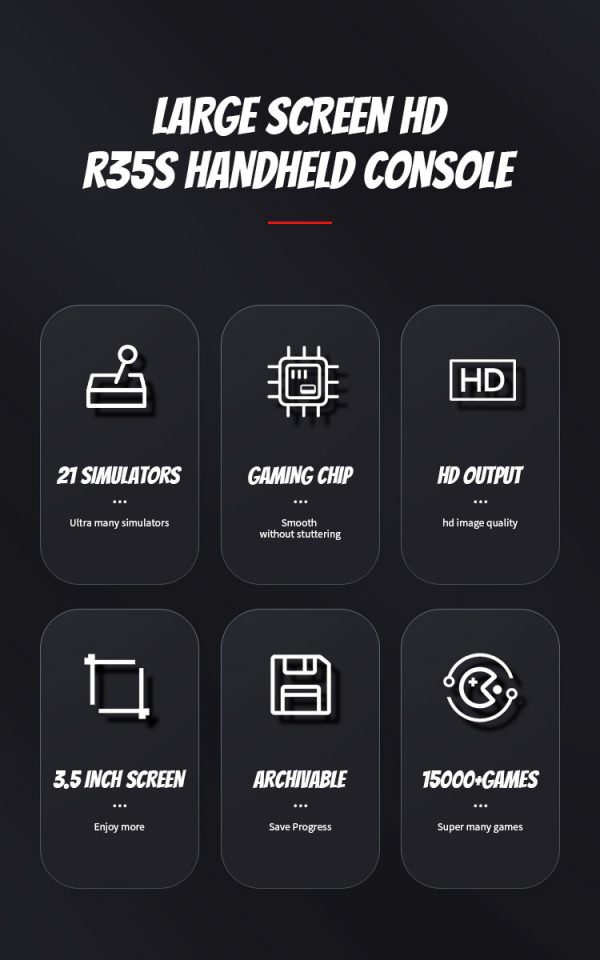 R35S Linux Retro Handheld Gaming Console with 15000 Games Wi-Fi Communication Built-In Battery - Image 5