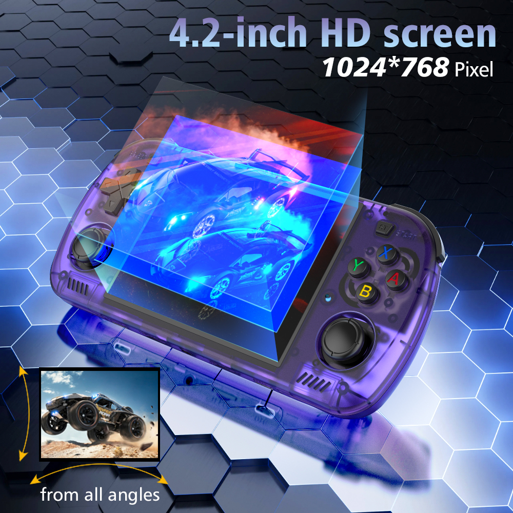 Newly R45H Handheld Retro Game Console 64GB/128GB 4.2Inch HD Screen Portable Pocket Video Player - Image 4