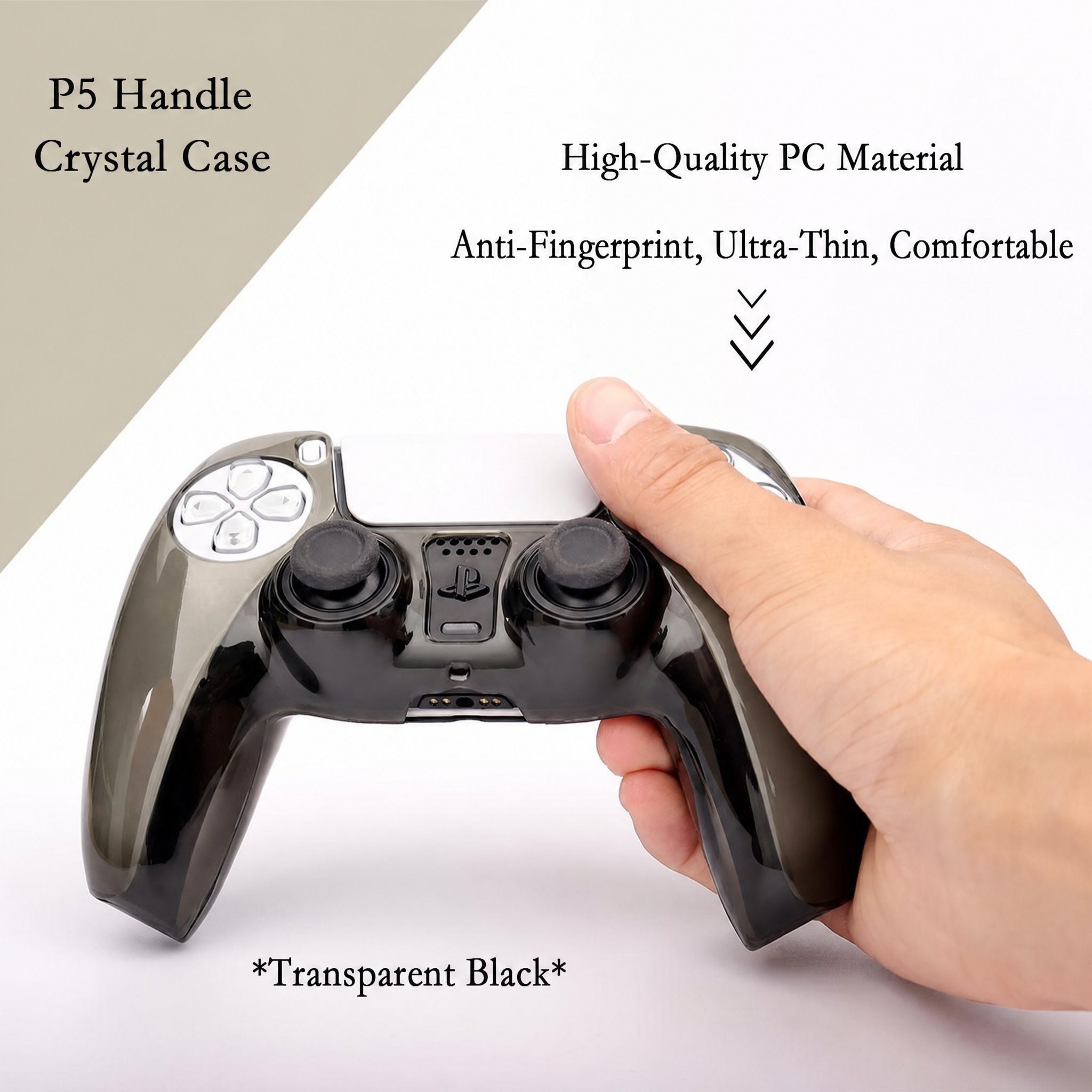 Crystal Clear Protective Case Compatible with PS5 Controller Transparent Hard Shell - Image 5